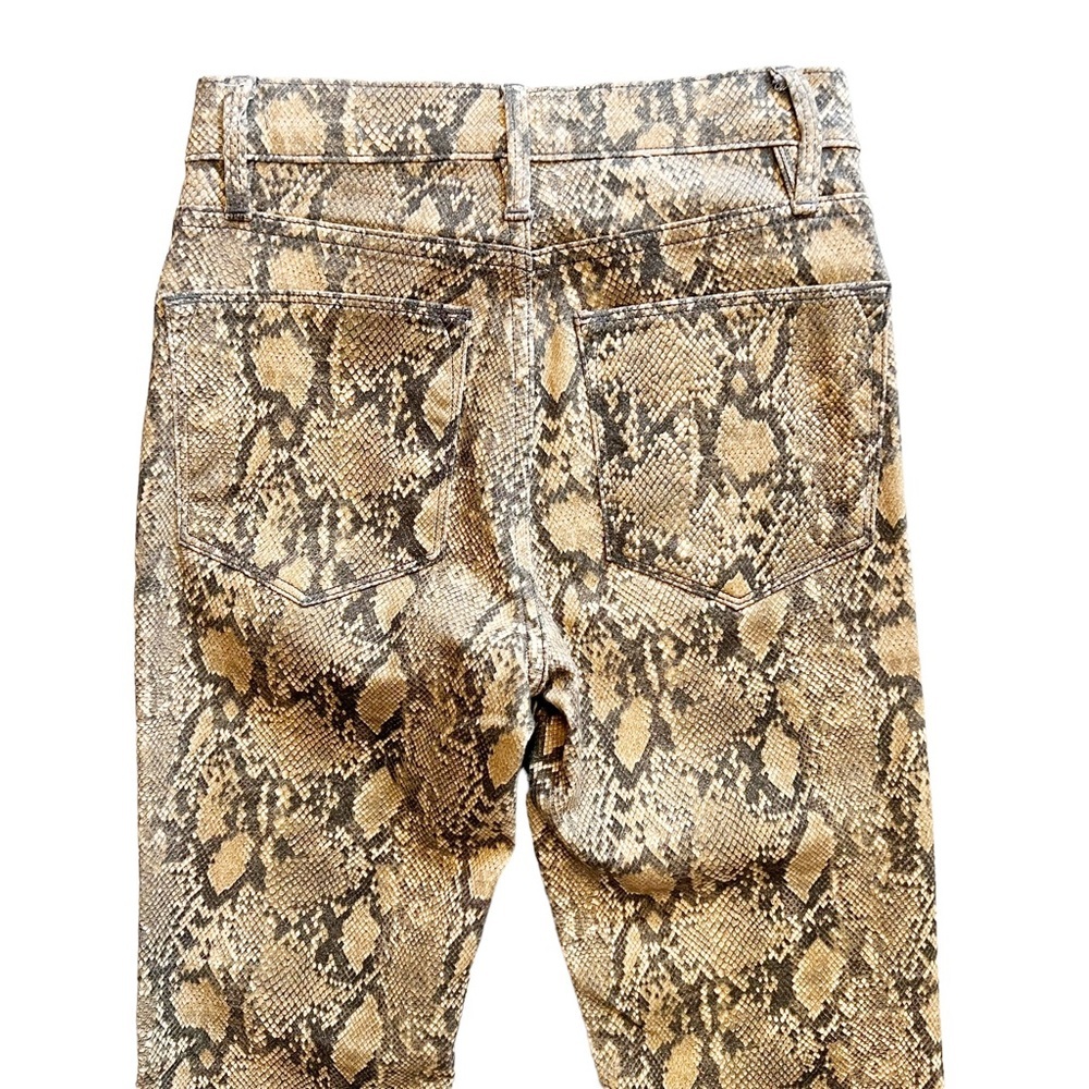 FRAME Le High Straight, Coated Python, High Rise, Snake Effect Jeans Size 23 - Picture 8 of 11